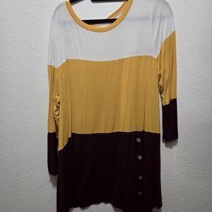 Maroon, Gold, and White Top